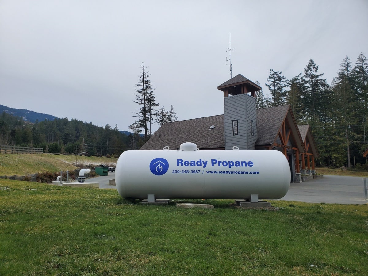 Propane tank outside a building propane vs heat pump